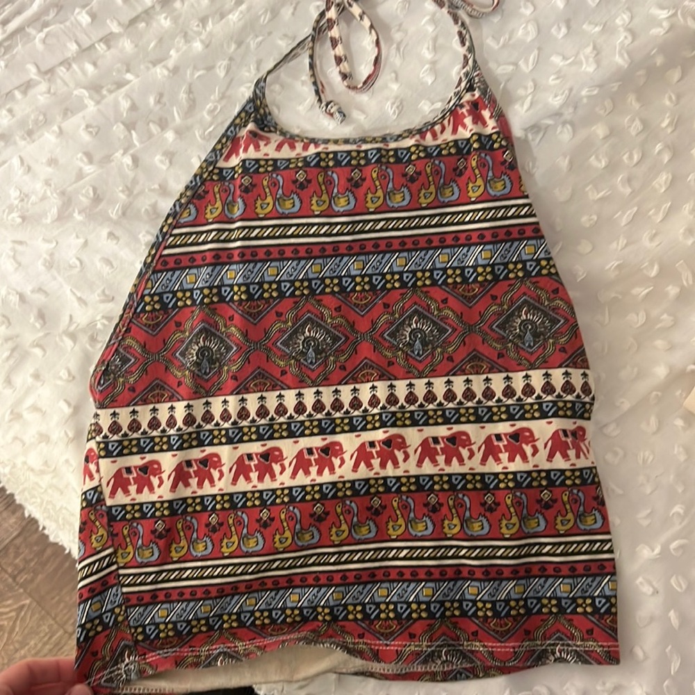 Boho elephant halter top